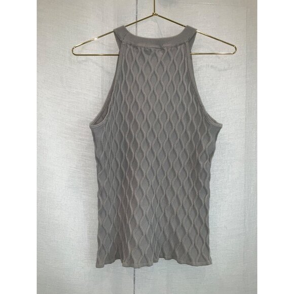 LASCANA Women's Sleeveless Diamond Knit Sweater, High Neckline - Picture 4 of 4